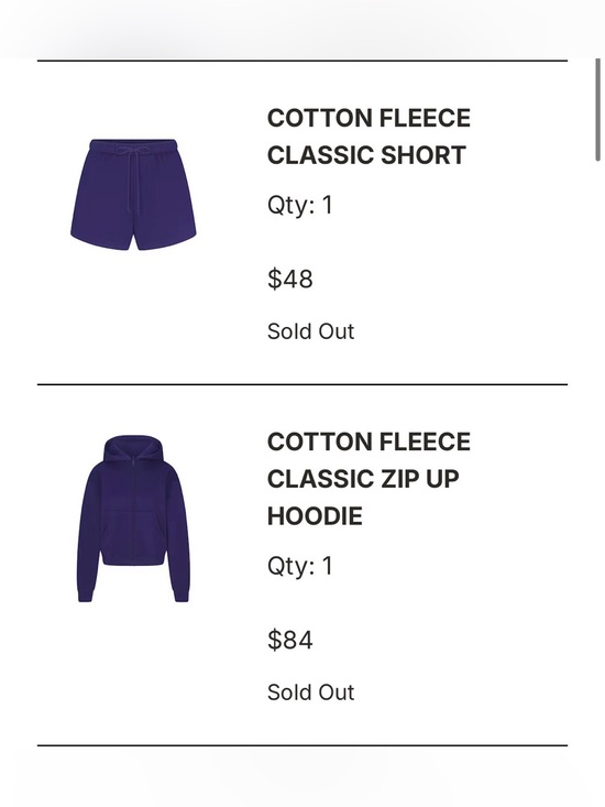 SKIMS Pants - COTTON FLEECE CLASSIC SHORT & ZIP UP HOODIE SET